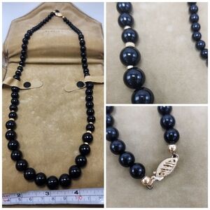 Authentic Onyx 14kt Gold Bead Necklace